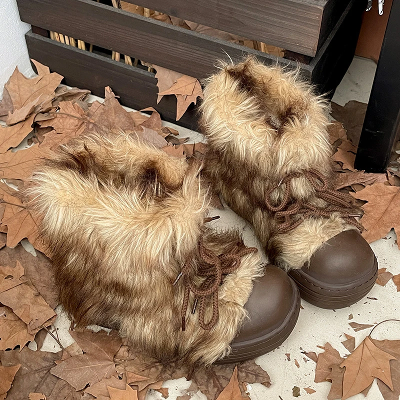 Women'S Young Fashion - Botas de nieve de felpa con