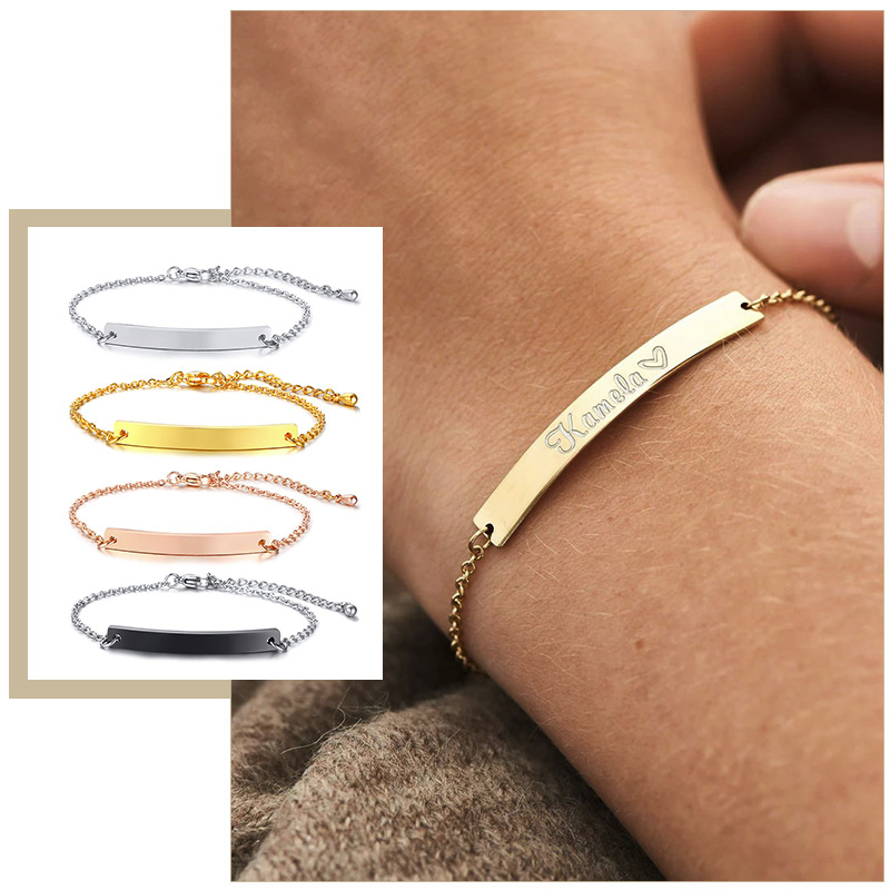 Women Fashion Quotes - Pulseras elegantes personalizadas con barra de