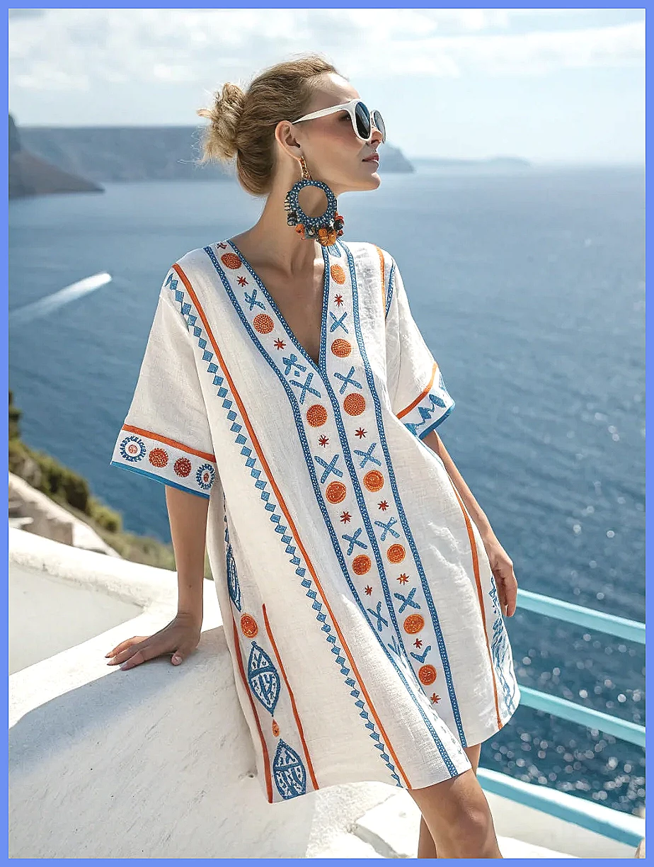Floral Summer Dress - Vestido de Playa Holgado con Estampado