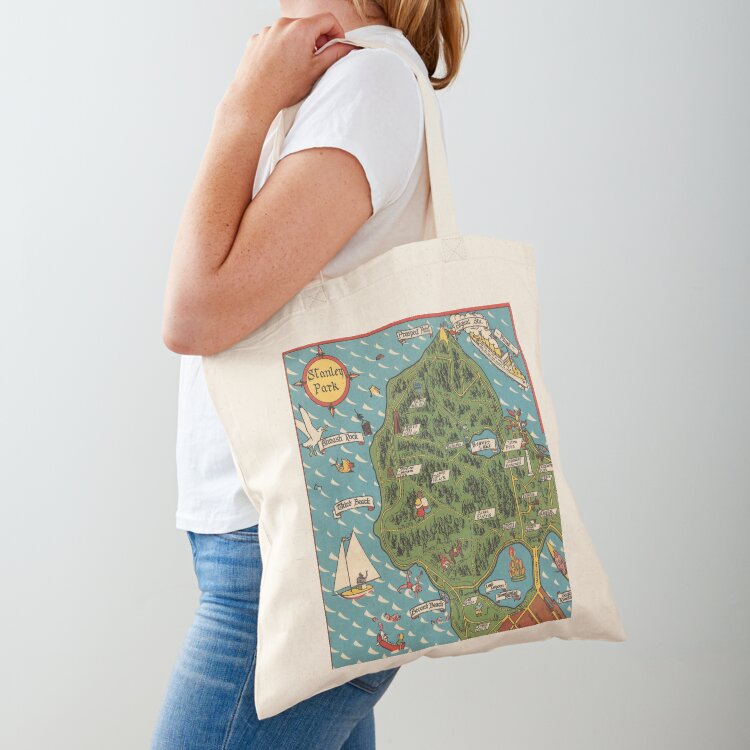 Women'S Fashion Vancouver - Bolsa de tela vintage con mapa