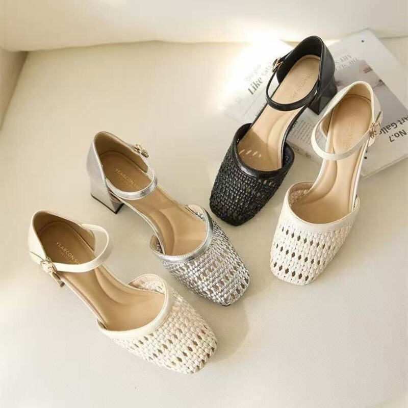 Women'S Fashion Brand Shoes - Sandalias de tacón grueso con diseño