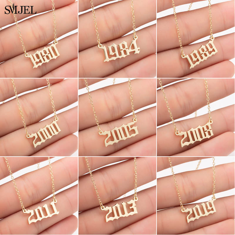 Women'S Fashion Show 2022 - SMJEL-collares personalizados con número de año