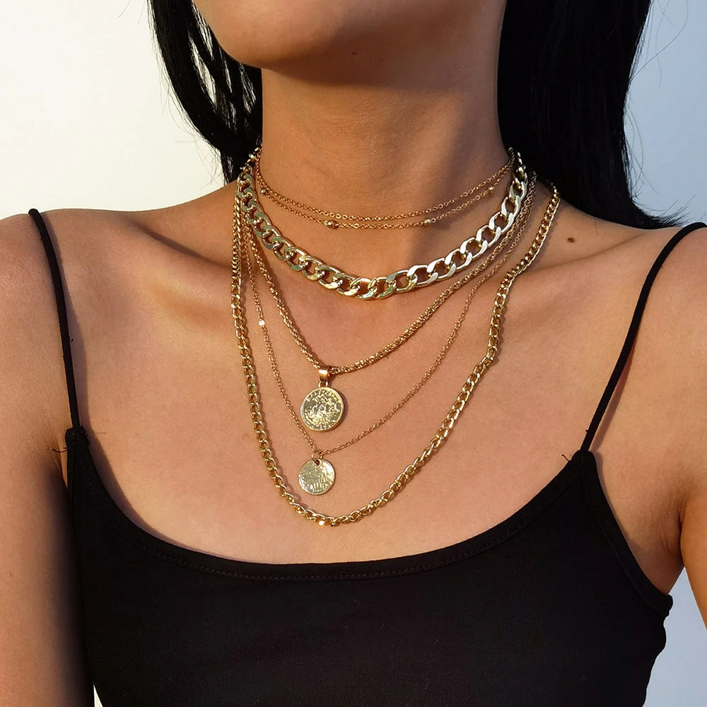 Women'S Fashion Show 2022 - Collar Punk de cadena gruesa con