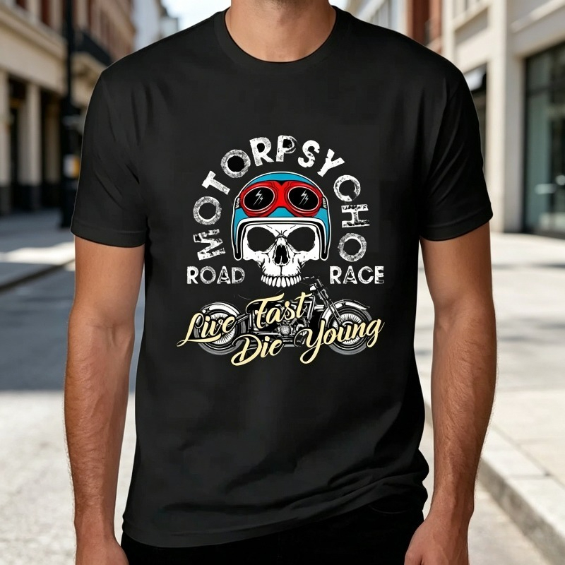 Women Fashion Quotes - Camiseta Motopsyco Biker Skull para hombre