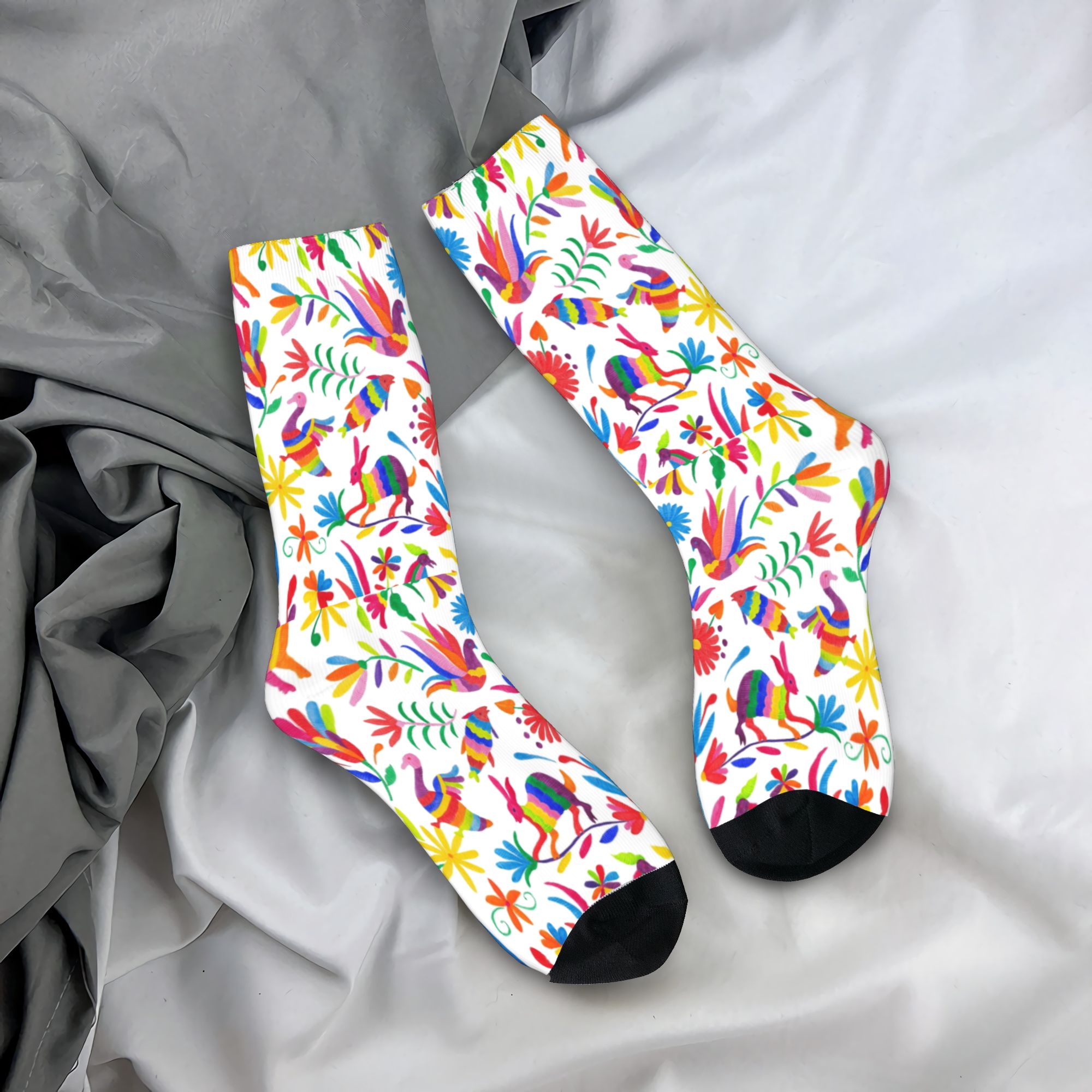 Floral Summer Dress - Calcetines personalizados con arte folclórico mexicano