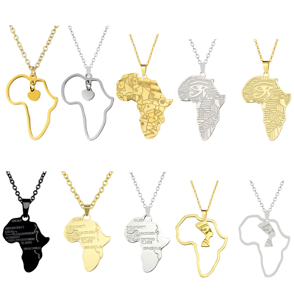 Women'S Fashion Guide - Collar con colgante de mapa de