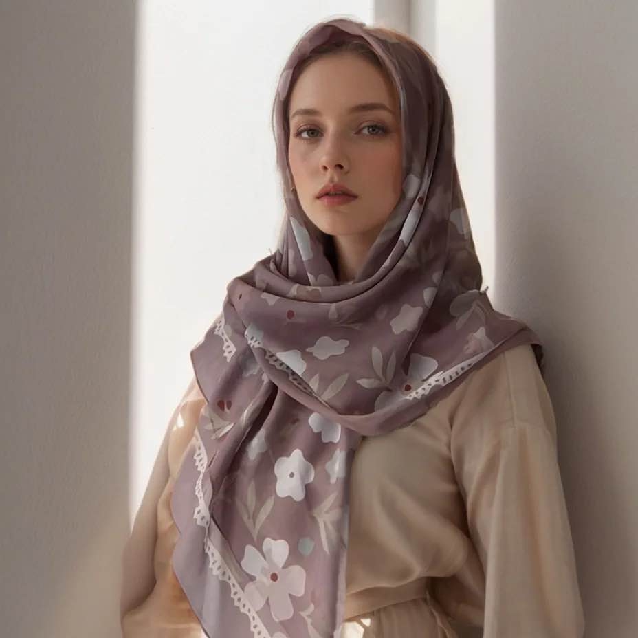 Bufanda cuadrada con estampado - Women Fashion Malaysia reseña y precio