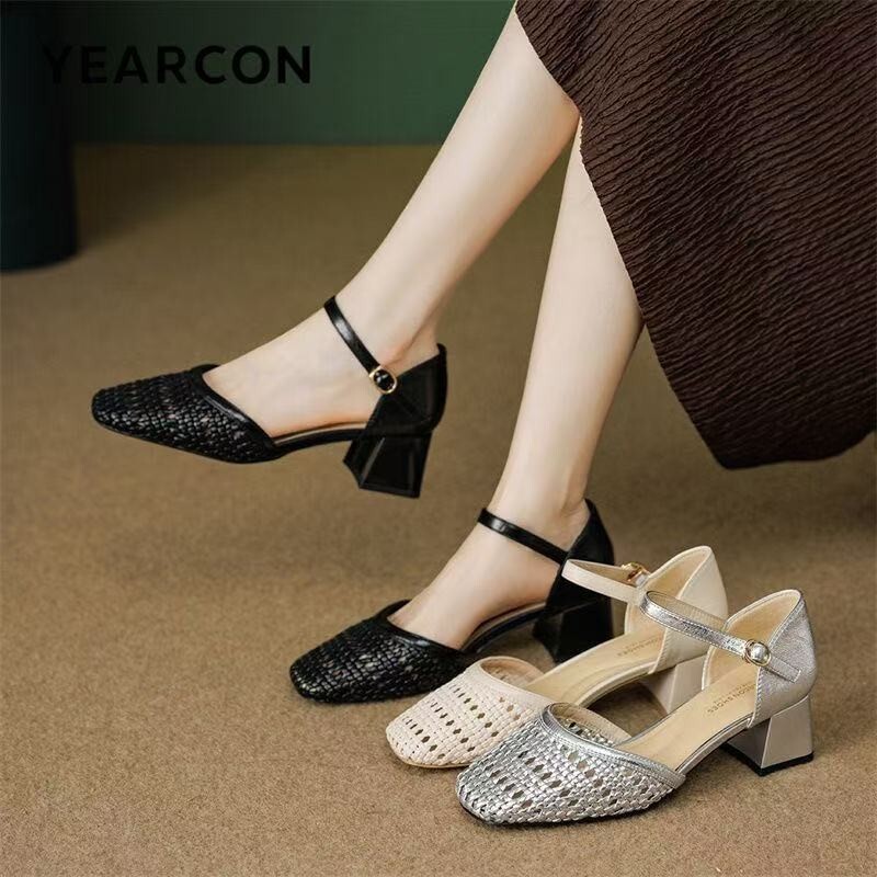 Sandalias de tacón grueso con  - Women'S Fashion Brand Shoes reseña y precio
