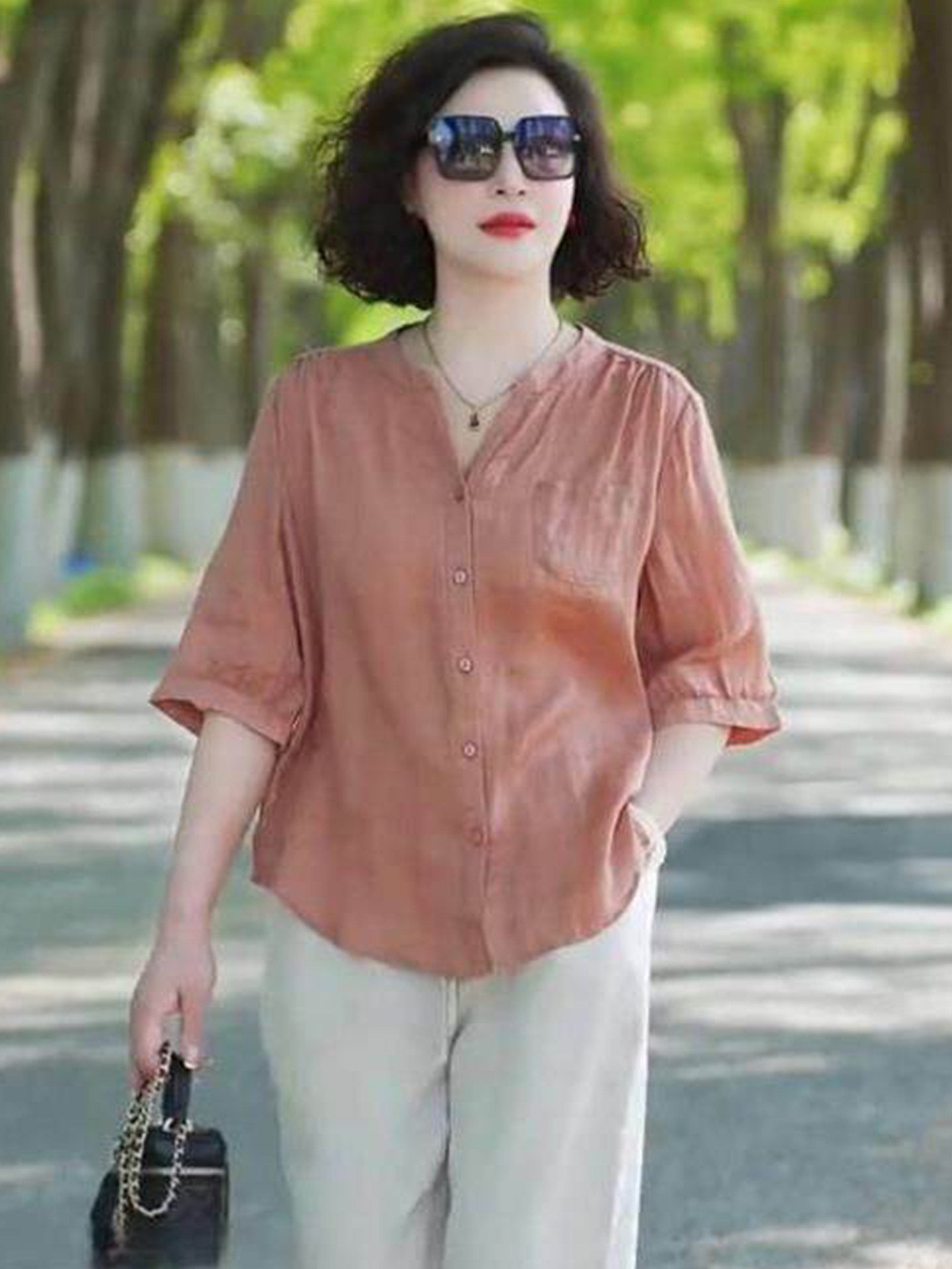 Camisa de Manga Media para Muj - Women'S Young Fashion reseña y precio