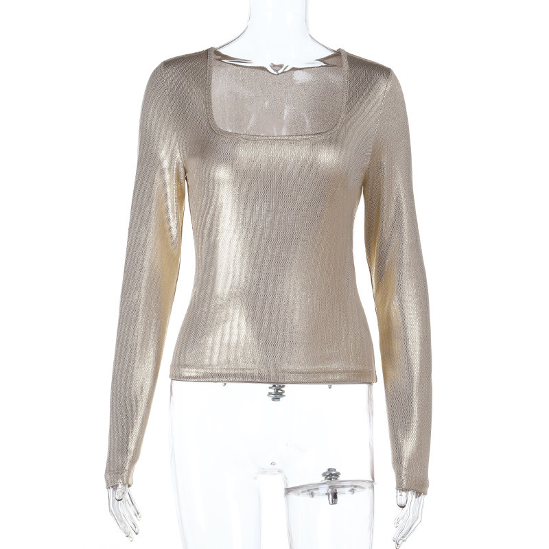 Camisetas ajustadas con dorada - Women'S Fashion Gilded Age reseña y precio