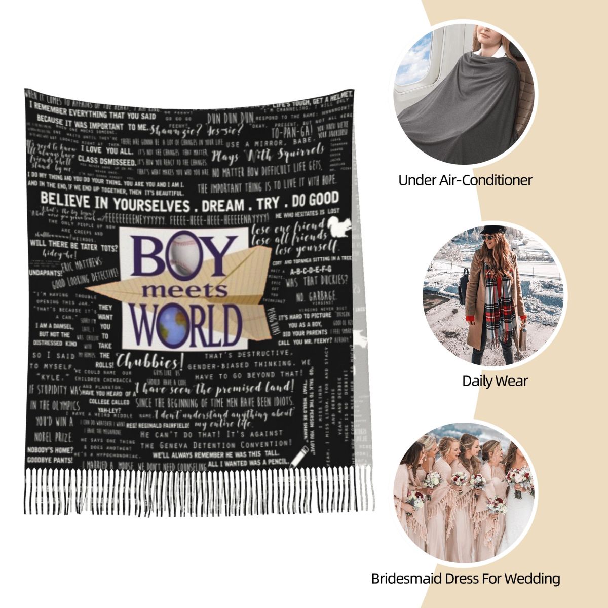 Boy Meet World-bufanda con cit - Women Fashion Quotes reseña y precio