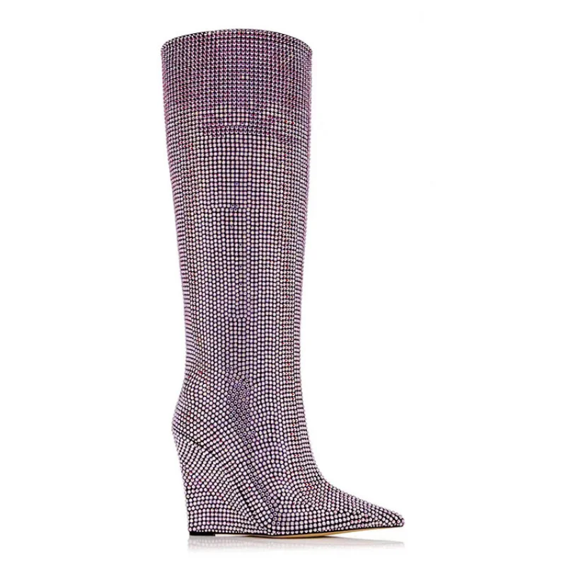 Botas de cuero con diamantes d - Women'S Fashion Show 2022 reseña y precio