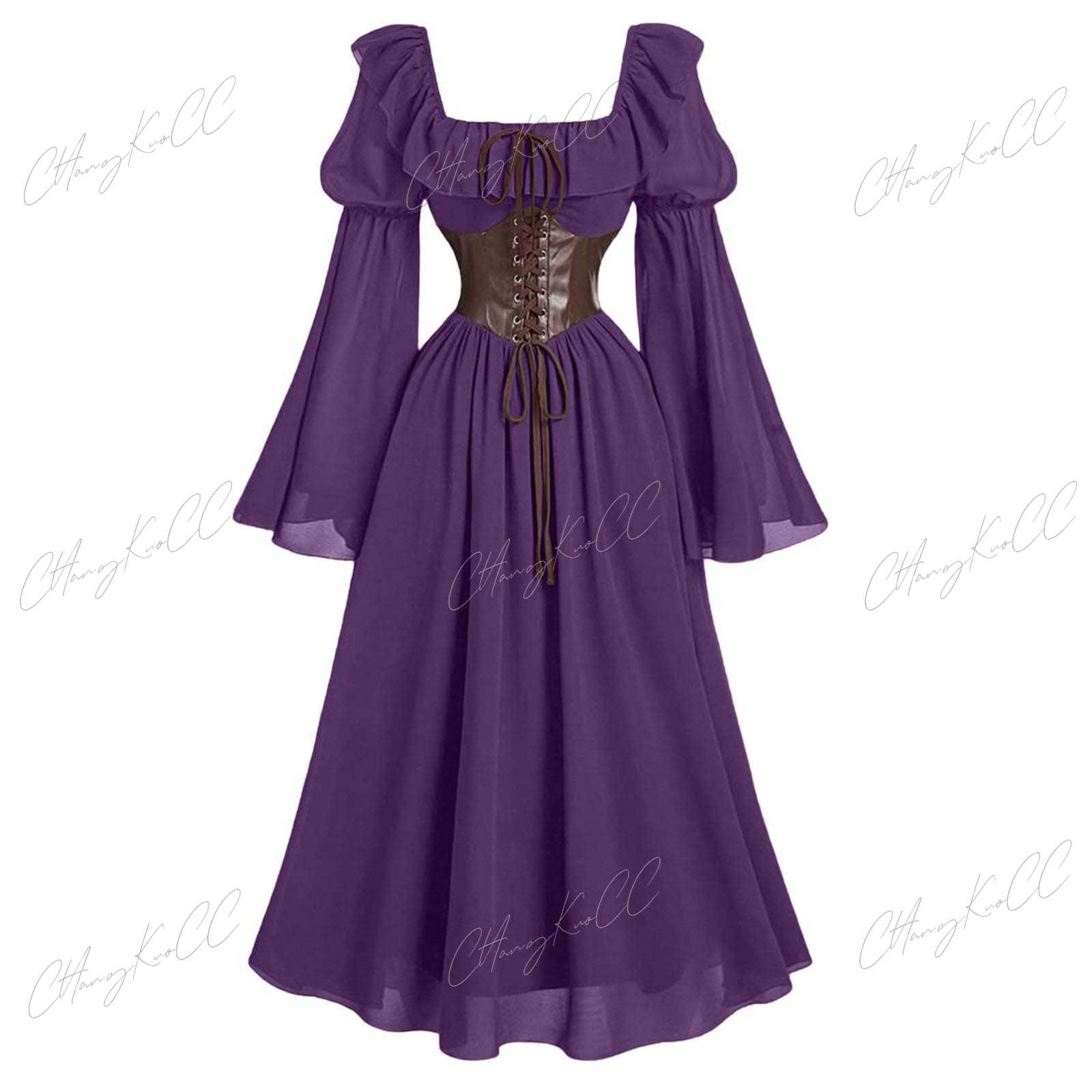 Vestido Medieval de manga larg - Women'S Fashion Renaissance Period reseña y precio