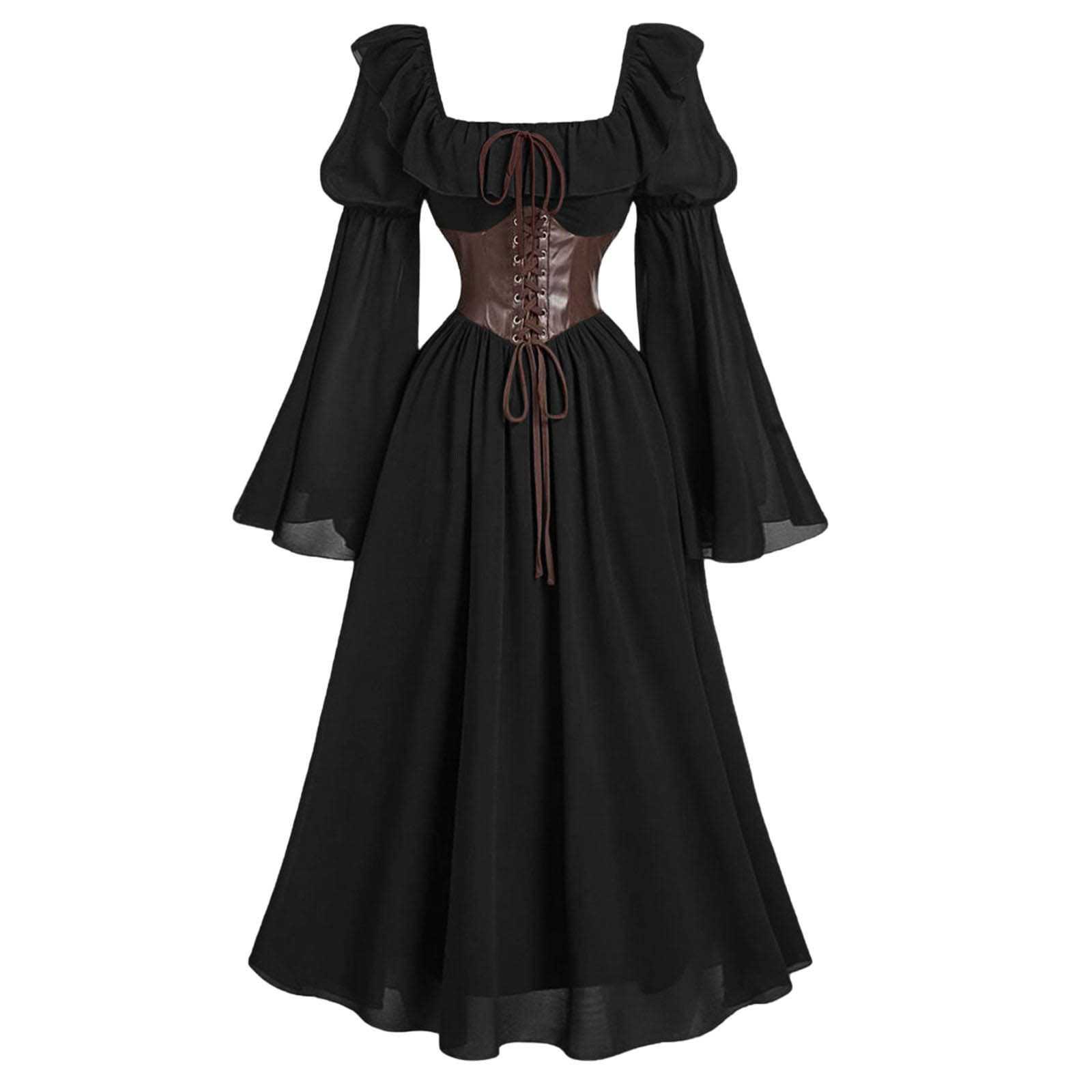 Vestido largo Medieval de mang - Women'S Fashion Renaissance Period reseña y precio