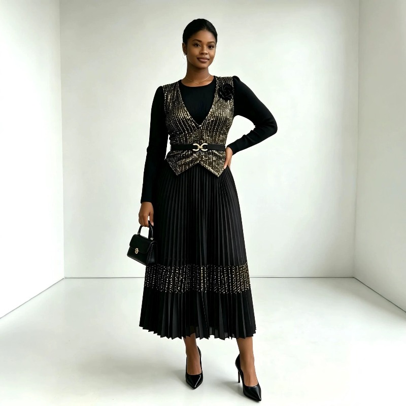 Vestido Plisado Miyake 2026, C - Women'S Fashion Gilded Age reseña y precio